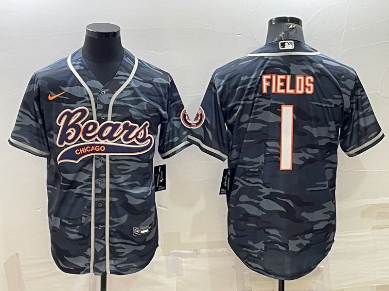 Men Chicago Bears #1 Fields Camo 2022 Nike Co branded NFL Jerseys->chicago bears->NFL Jersey
